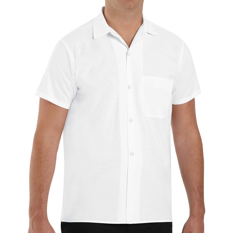 Chef Designs Mens Button-front Cook Shirt, White, Large US - Image 1